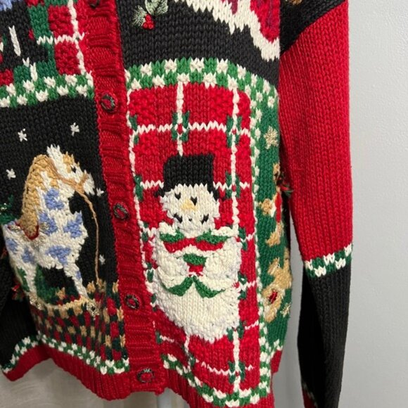 Y2K Vintage Heirloom Collectibles Christmas Sweater Knit Santa Nutcracker MEDIUM - Picture 7 of 12